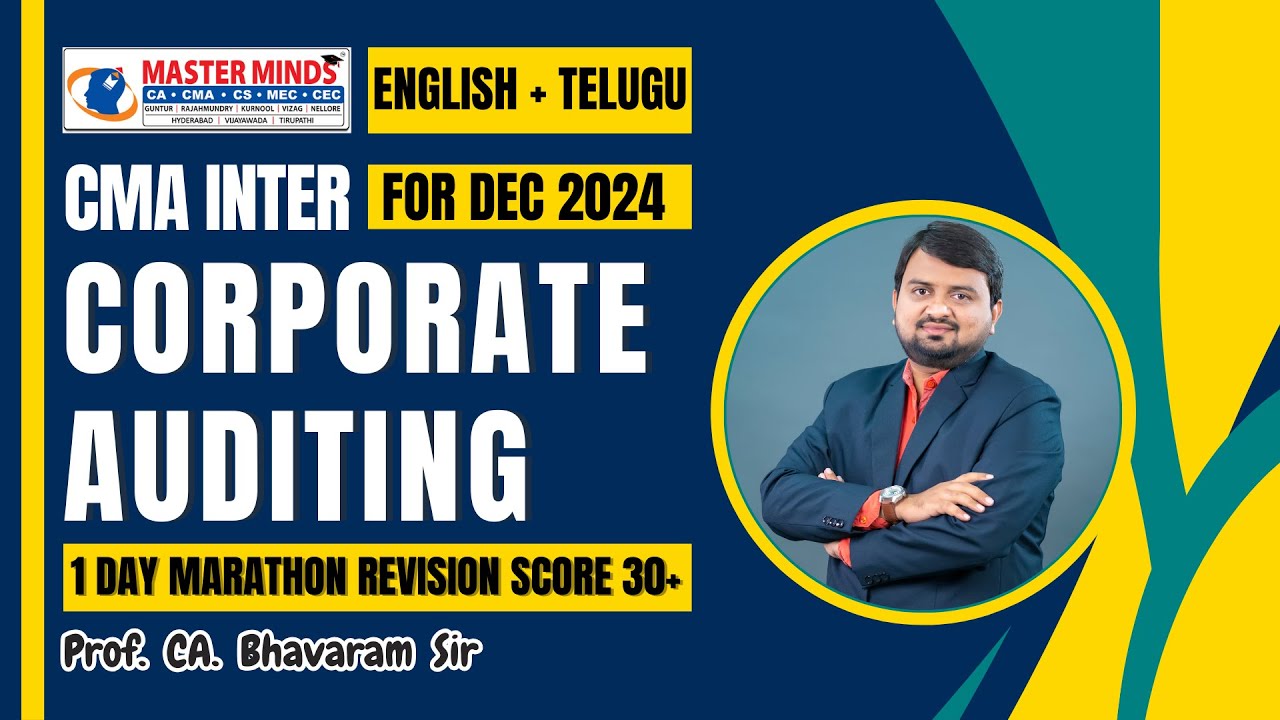 CMA INTER CORPORATE AUDITING MARATHON REVISION CLASSES | FOR DEC 2024 ATTEMPT | P1844