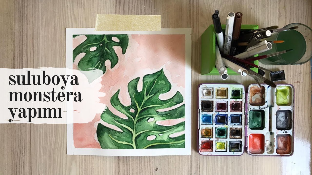 Suluboya Bitki Çizimi | Monstera | How To Paint a Monstera