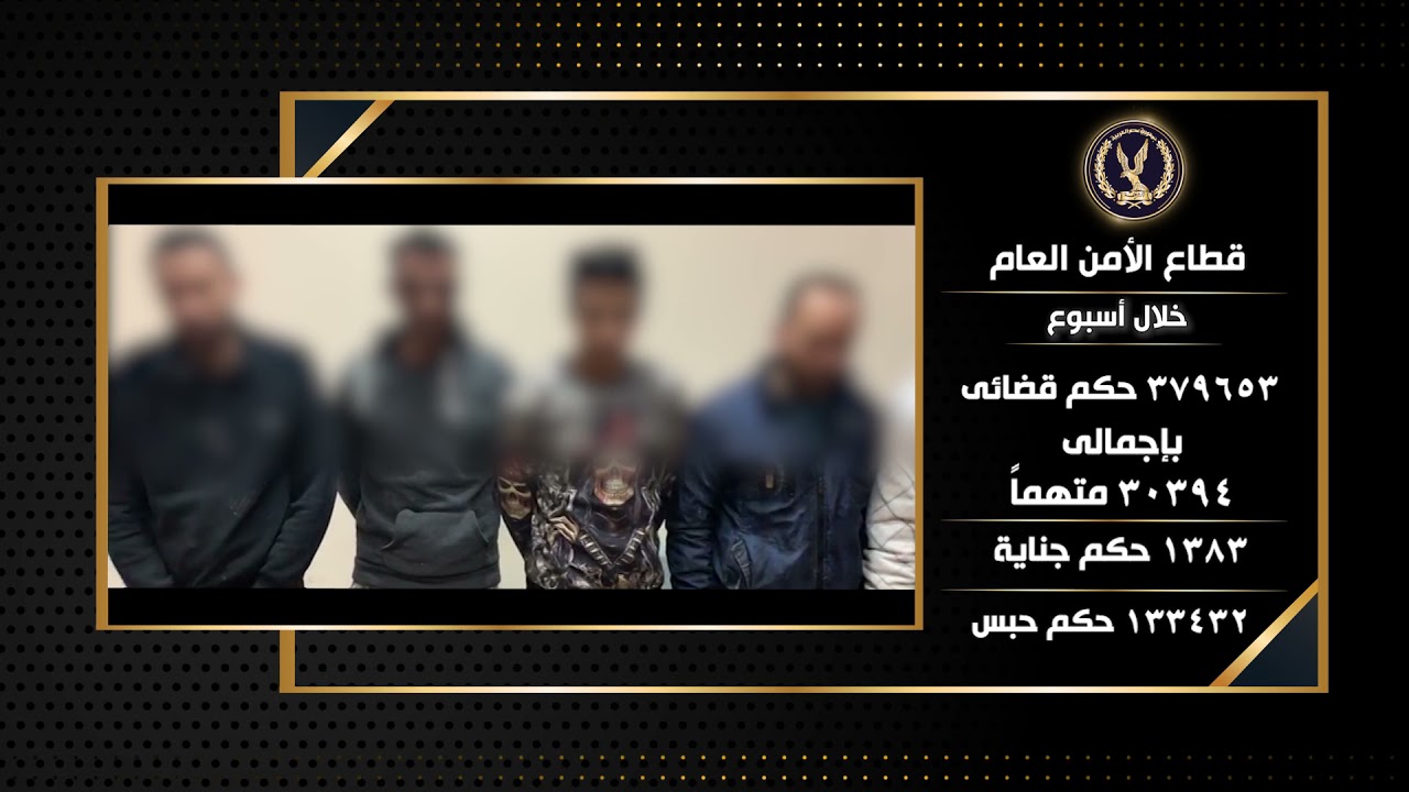 جهود أجهزة وزارة الداخلية على مستوى الجمهورية خلال أسبوع (أمن عام - مخدرات)