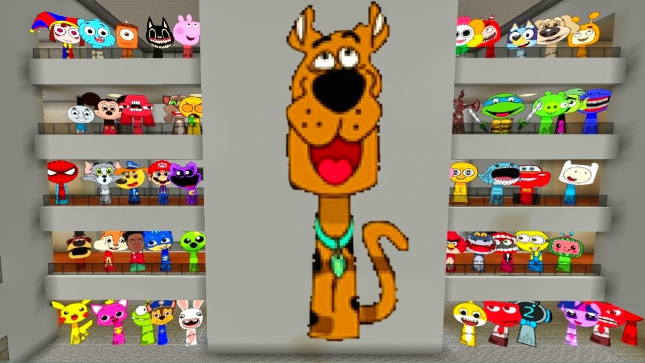 Sprunki OC Scooby Doo added in Liminal Hotel Maze Minecraft PE