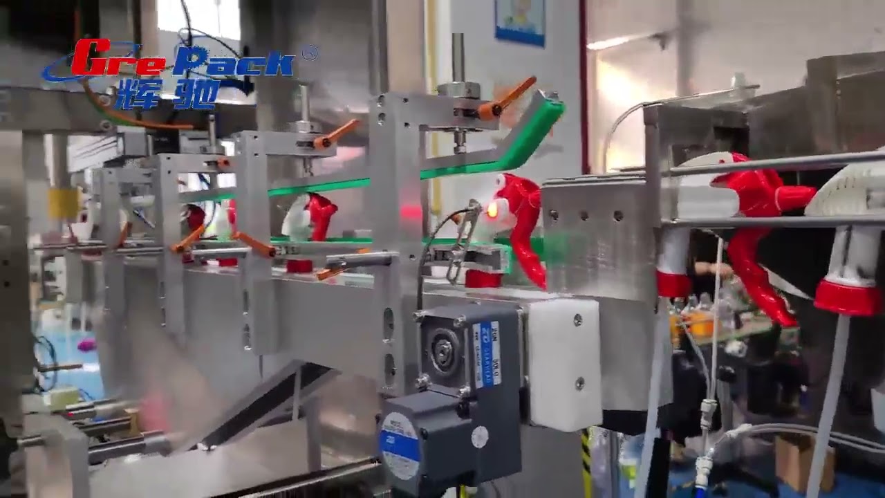 Trigger caps, pump cap car wax bottle automatic 2 head tracking capping machine for US customer