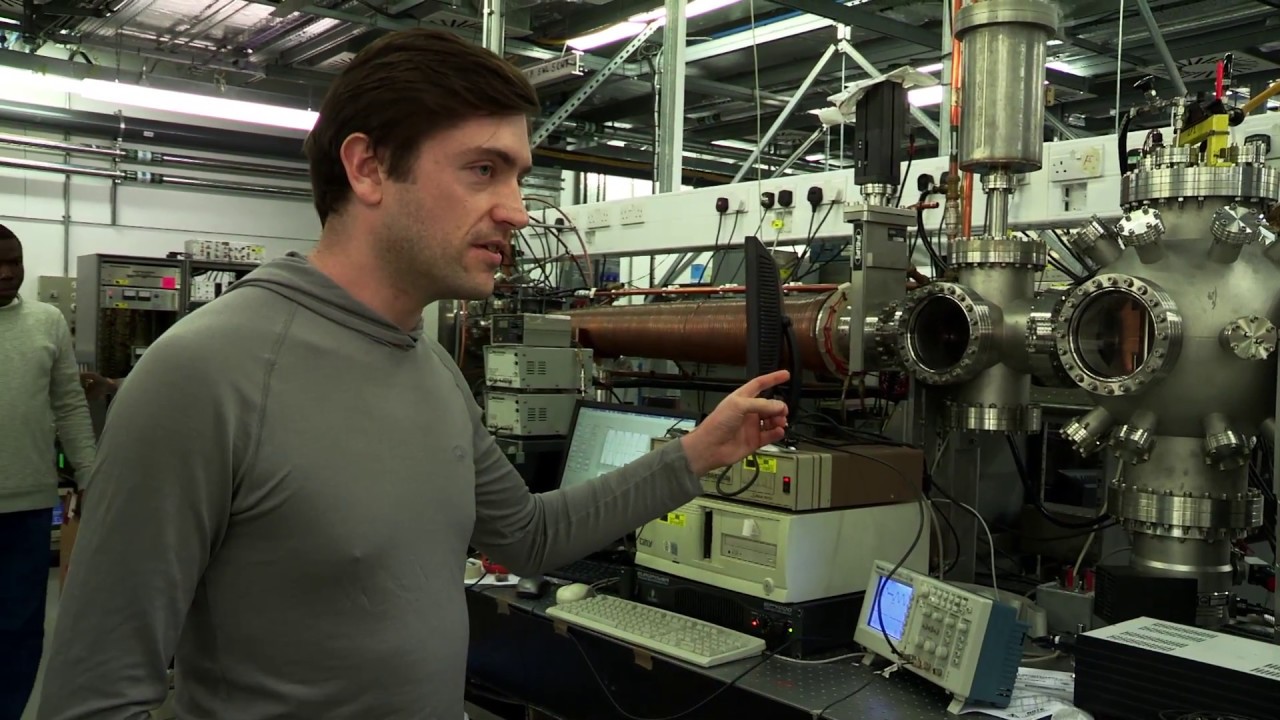 Matthew Harvey conducting an atom trapping experiment