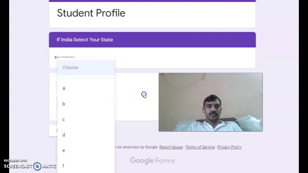 Google Forms Tutorial/Drop-down option and Sub-sections