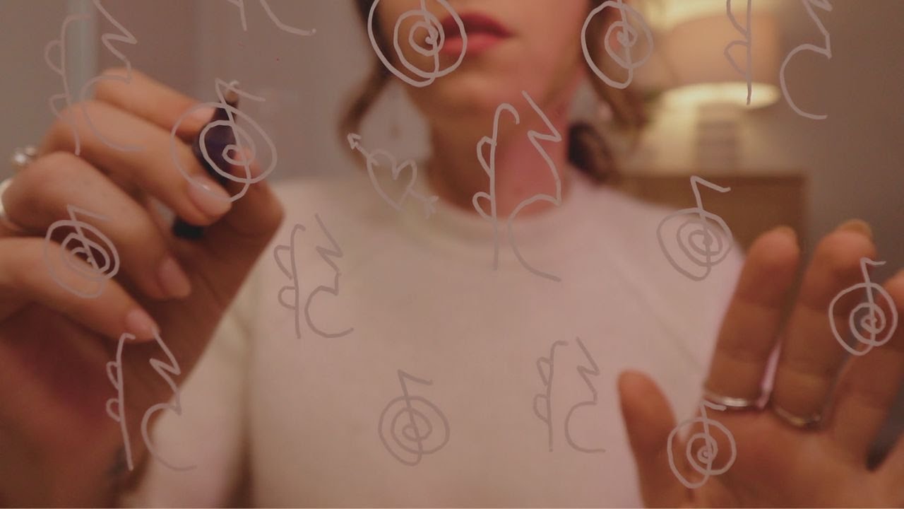 ASMR *actually* drawing symbols in your aura (reiki for sleep)