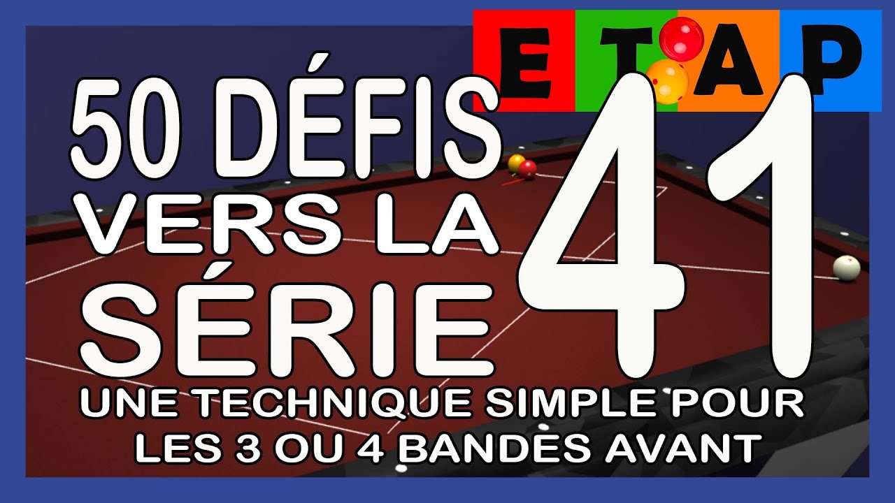Billard français - Défi 41/50 - Une technique simple pour les 3 ou 4 bandes avant