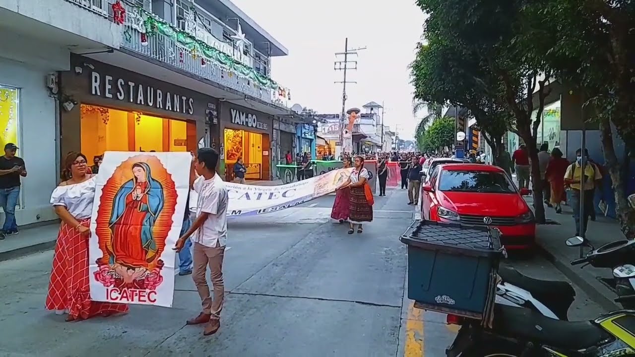 Peregrinacion de la virgen de Guadalupe  con la banda musical Leones  ICATEC, Cordoba Veracruz.
