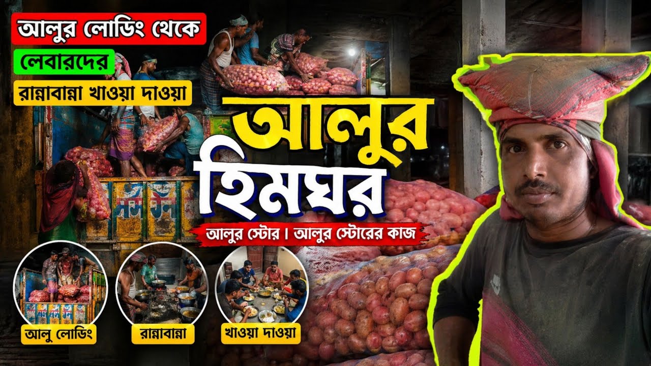 আলুর হিমঘর আলুর স্টোর। আলুর স্টোরের কাজ কর্ম।