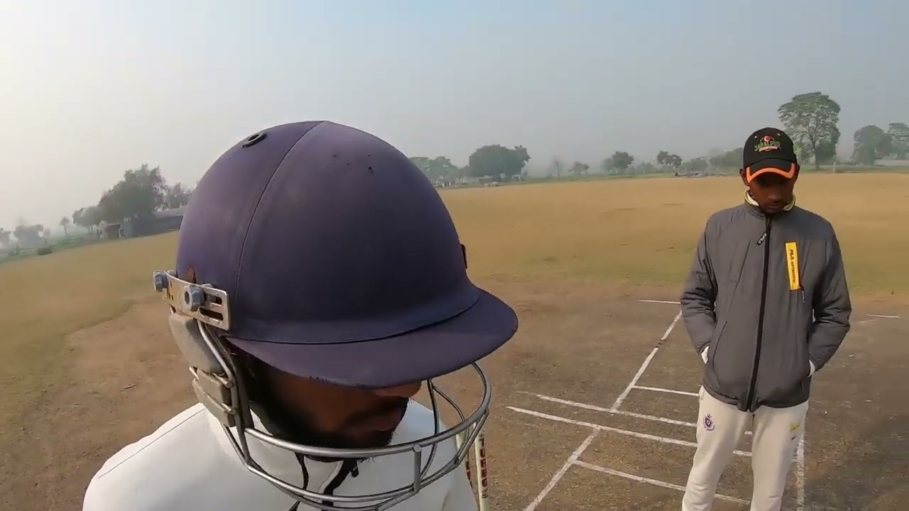 GoPro Batsman Helmet Camera Cricket View ! Wet Pitch