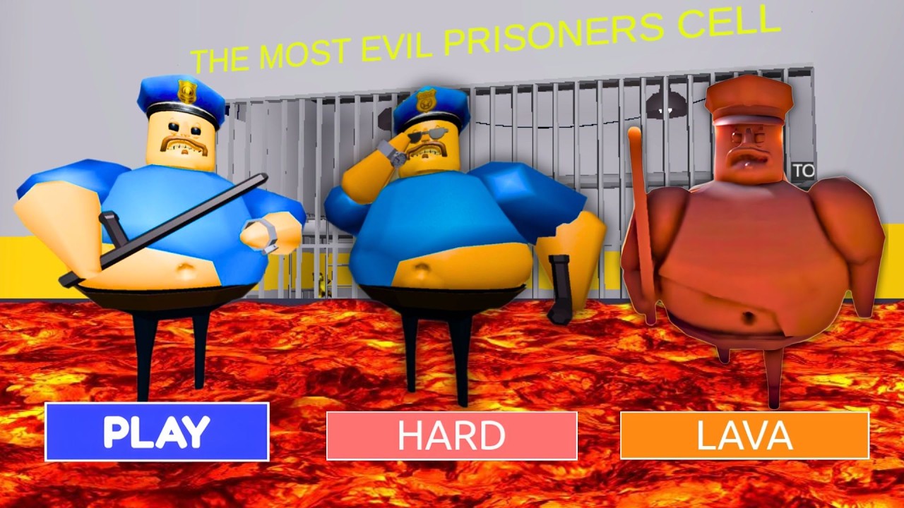Roblox Barry's Prison Run Obby: All Modes (Normal, Hard, Lava) - Full Walkthrough