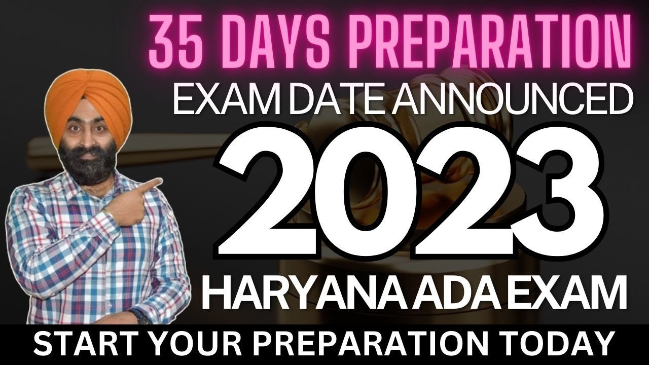 Haryana ADA Exam 35 Days Preparation Plan | ADA Exam 2023 Time Table with Strategy | ADA Haryana