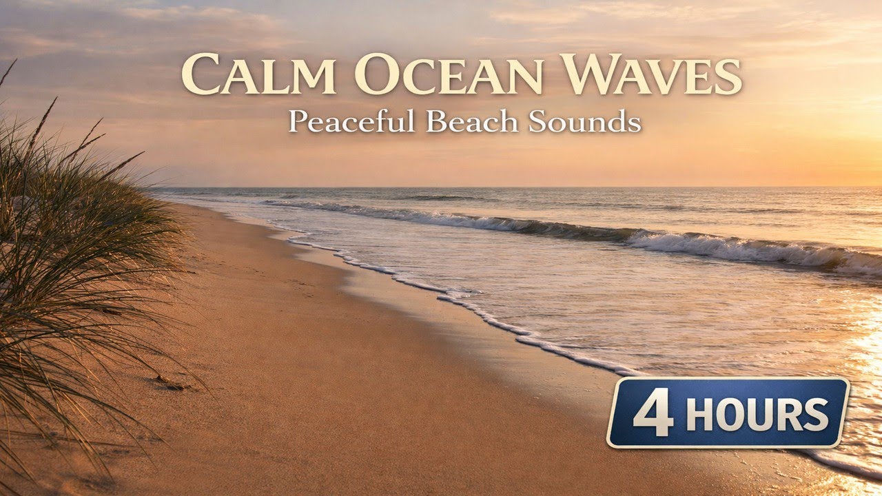 4 Hours of Calm Ocean Waves 🌊 Peaceful Beach Sounds for Relaxation