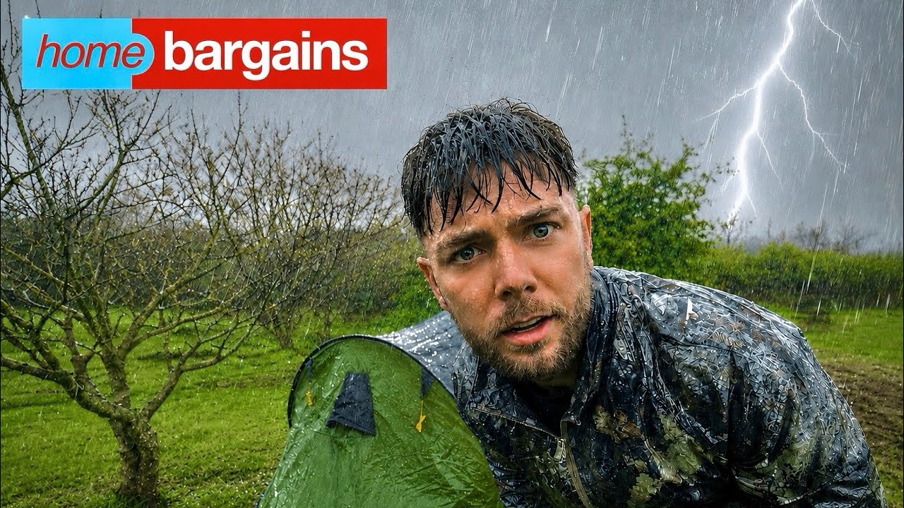 Ночевка в раскладной палатке во время ливня ночью! - Палатка от Cheap Home Bargains