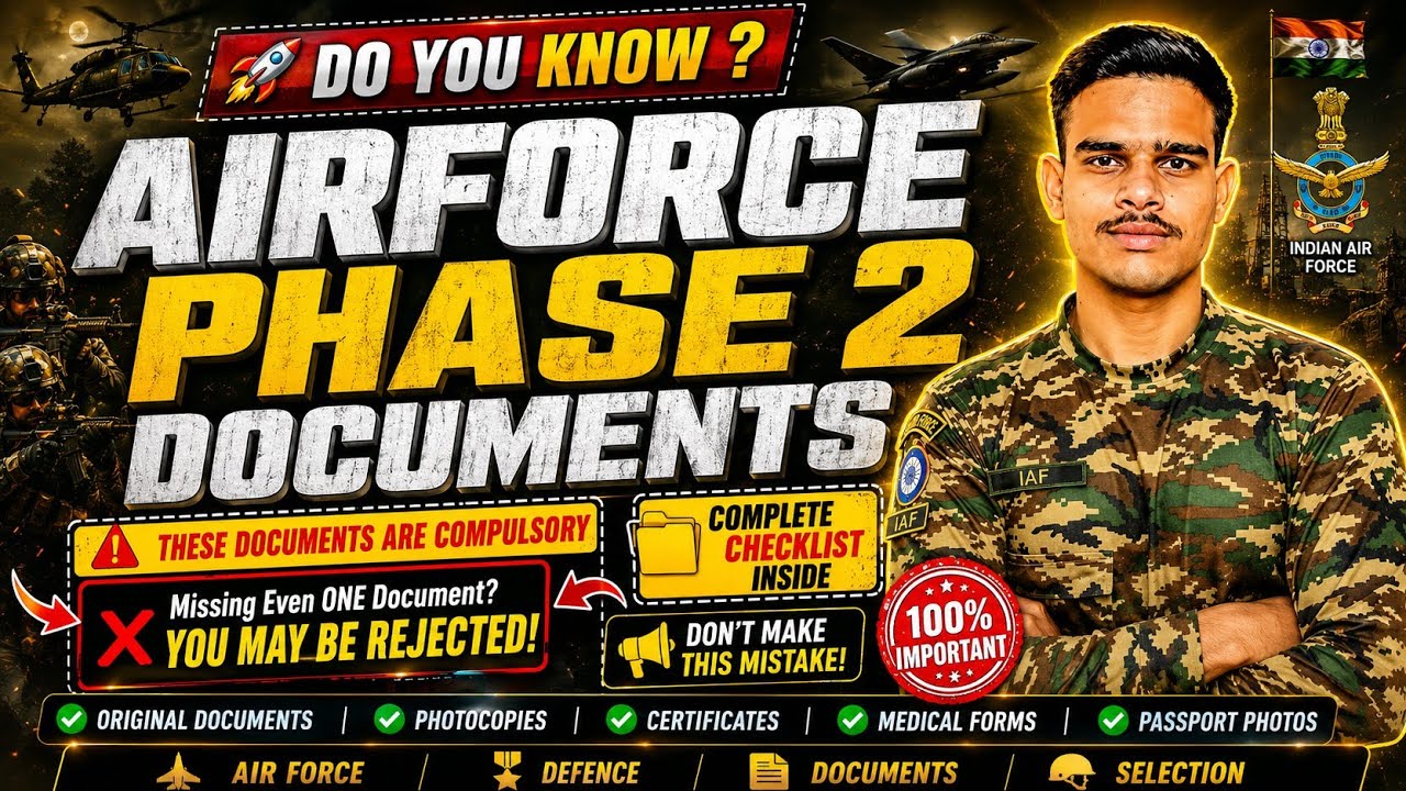 Airforce Phase 2 Documents 2026 | Original Documents Required | Complete Guide #phase2 #agniveer ...