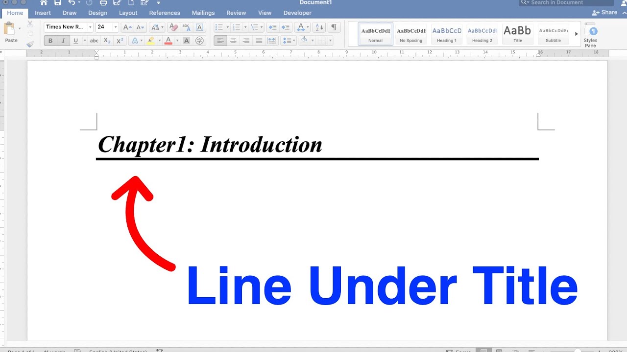 How To Underline Chapter Headings In Word [ Microsoft ] 😎👍