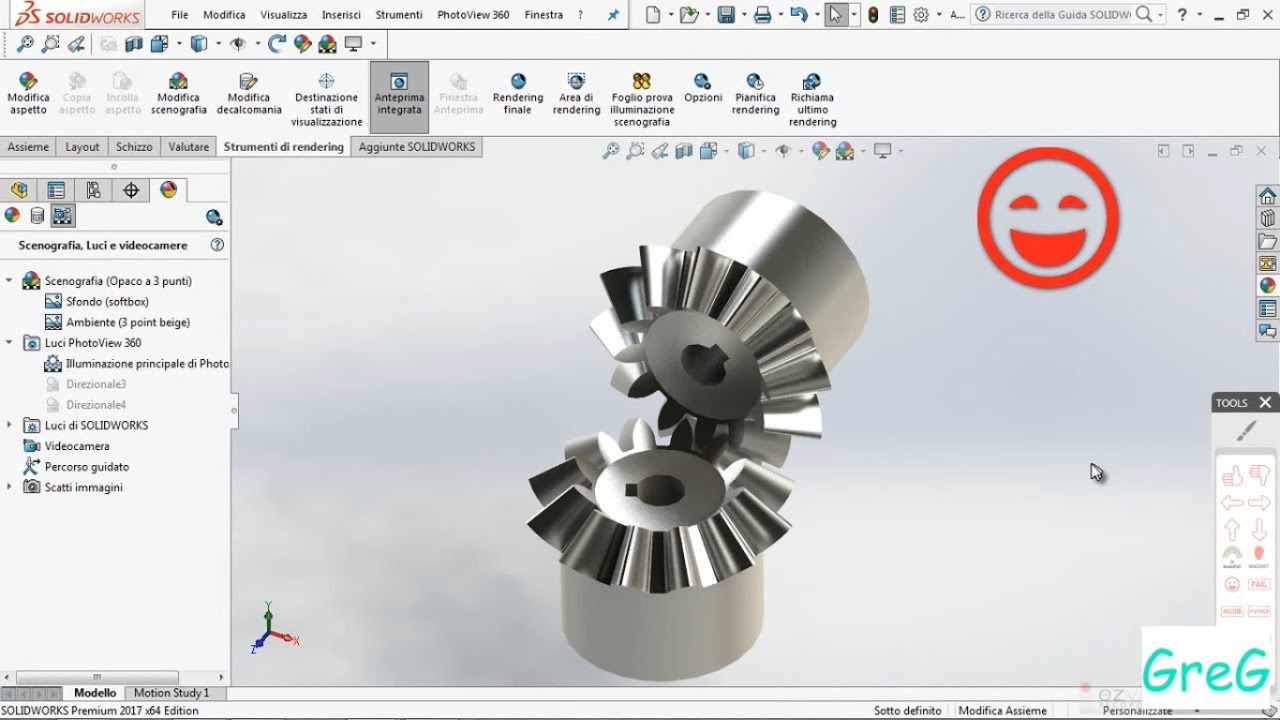 SolidWorks Tutorial | Ingranamento Ruote Coniche | Mating Bevel Gears