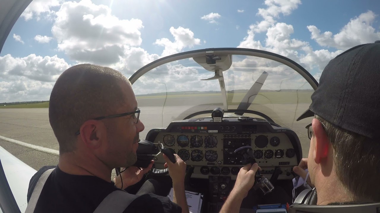 Flight to Duxford  and my first landing at Duxford with Ian.