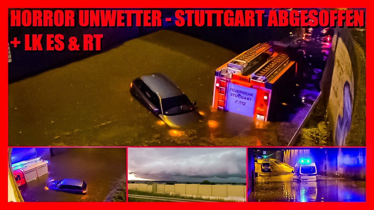 ❌ Horror Unwetter in der Region Stuttgart ❌ Unfassbare Bilder 😱 Feuerwehr 🚒 & THW Dauereinsatz 🚒