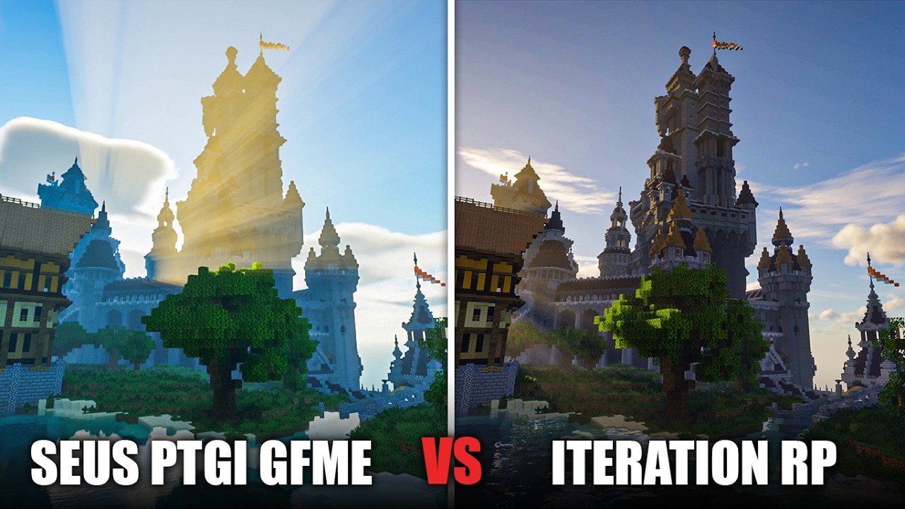 Iteration RP vs SEUS PTGI GFME | Best Minecraft Java Shaders Comperison