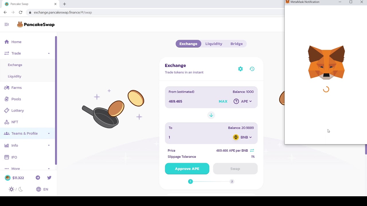 Adding Liquidity on Pancakeswap for $APE & $MFRM