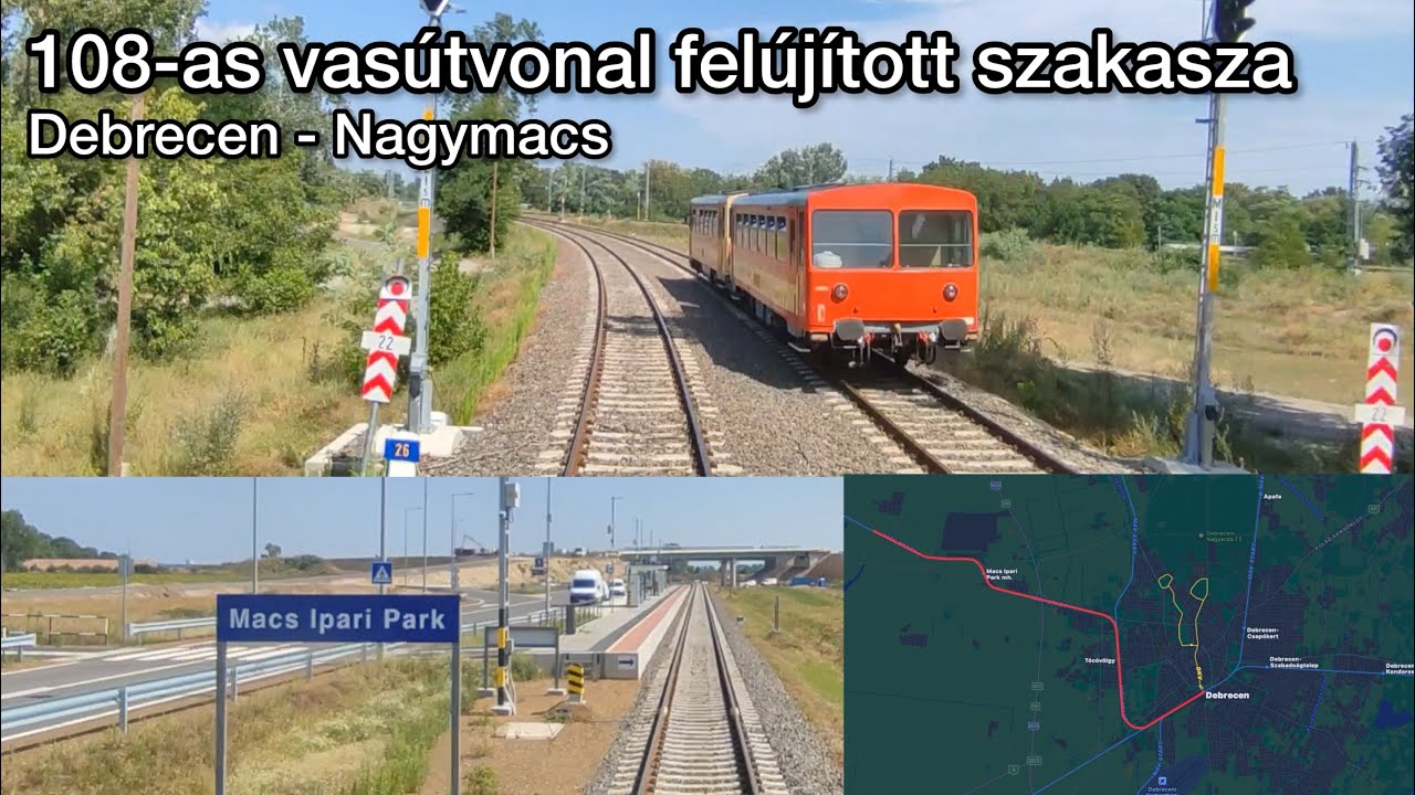 A 108-as vas&uacute;tvonal fel&uacute;j&iacute;tott szakasza Debrecen &eacute;s Nagymacs k&ouml;z&ouml;tt