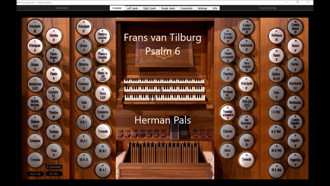 Psalm 6, Frans van Tilburg & Marcel van de Ketterij, Con Passione (Hauptwerk Alessandria)