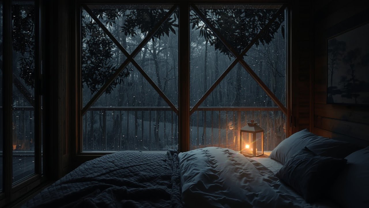 Soothing Rain on Window at Night | Sleep Fast, Calm Mind & Anxiety Relief