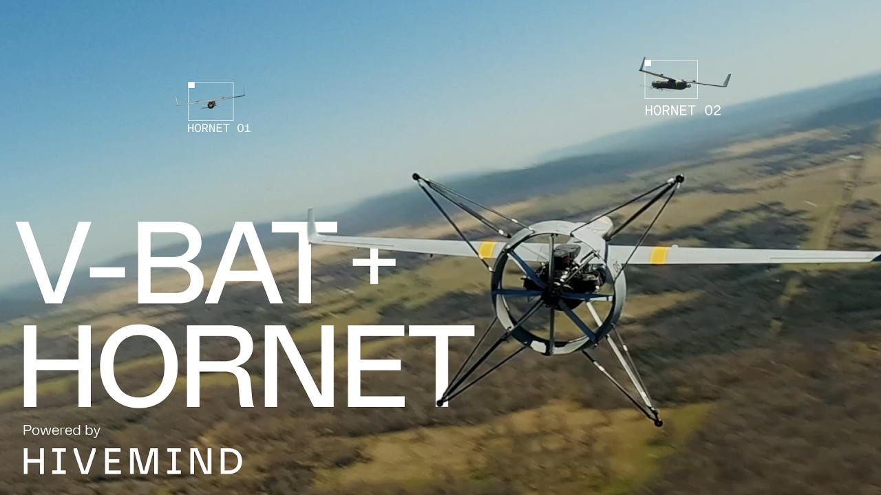 Автономное взаимодействие на передовой | V-BAT + Destinus Hornet под управлением Hivemind