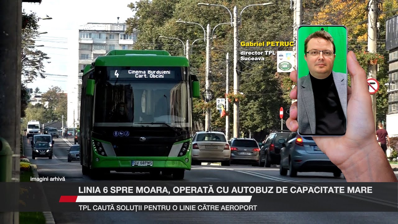 Linia 6 spre Moara, operată cu autobuz de capacitate mare