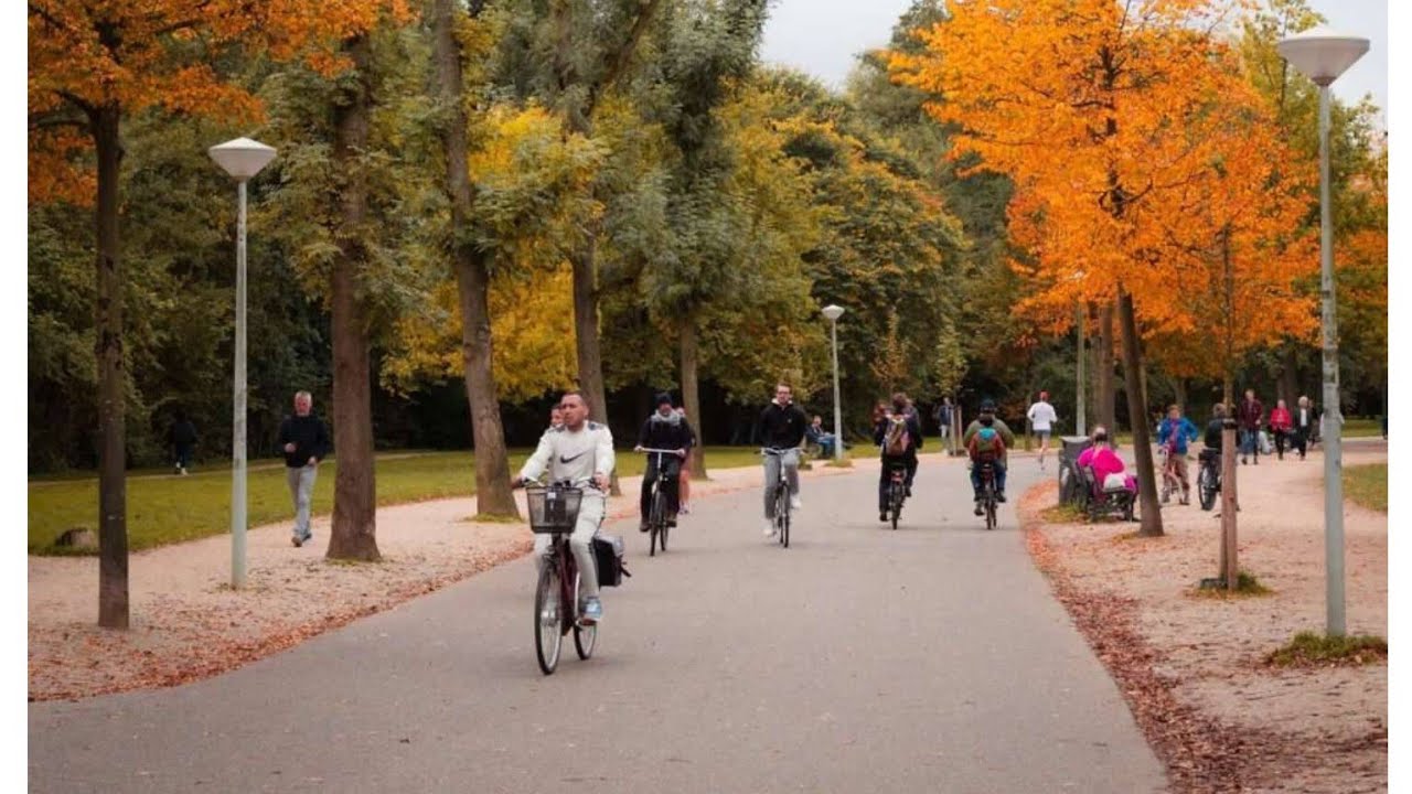 Amsterdam in Autumn Relaxing Bike Ride – Amsterdam Central ➜ Vondelpark |  POV Cycling