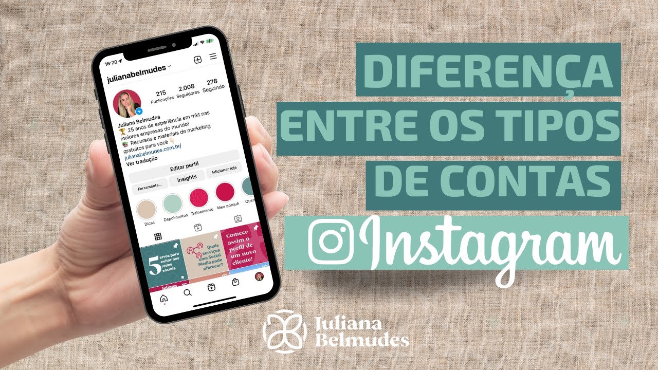 Diferen&ccedil;a entre conta profissional e pessoal do Instagram