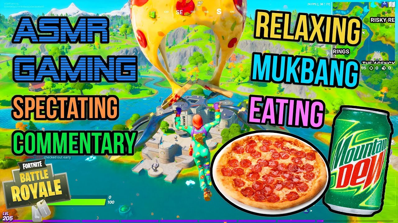 ASMR Gaming 🍕 Fortnite Mukbang Eating Pepperoni Pizza Spectating Commentary 먹방 🎮🎧 Relaxing 😴💤