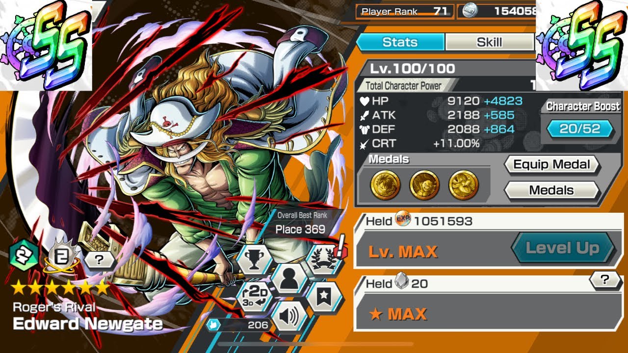 lvl 100 Boost 2 Green Attacker Whitebeard Gameplay in OPBR SS League