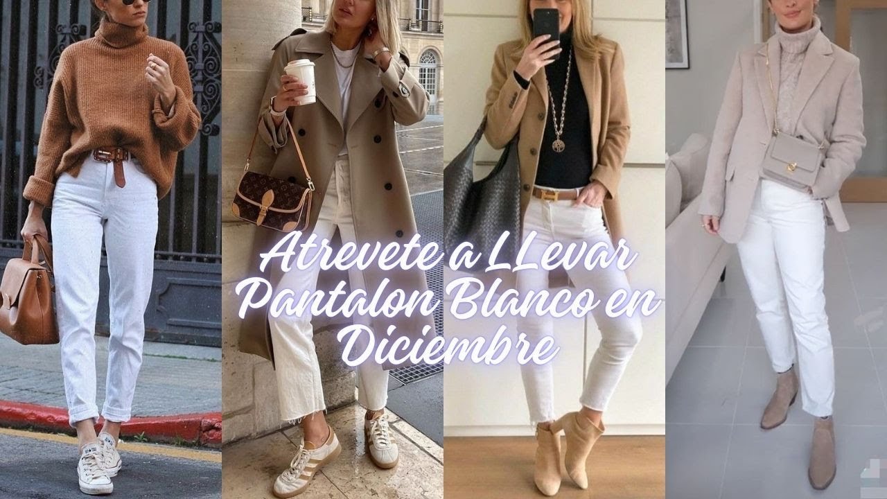 Atr&eacute;vete al pantal&oacute;n blanco en invierno con estos looks💛Dare to wear white pants in winter looks😍