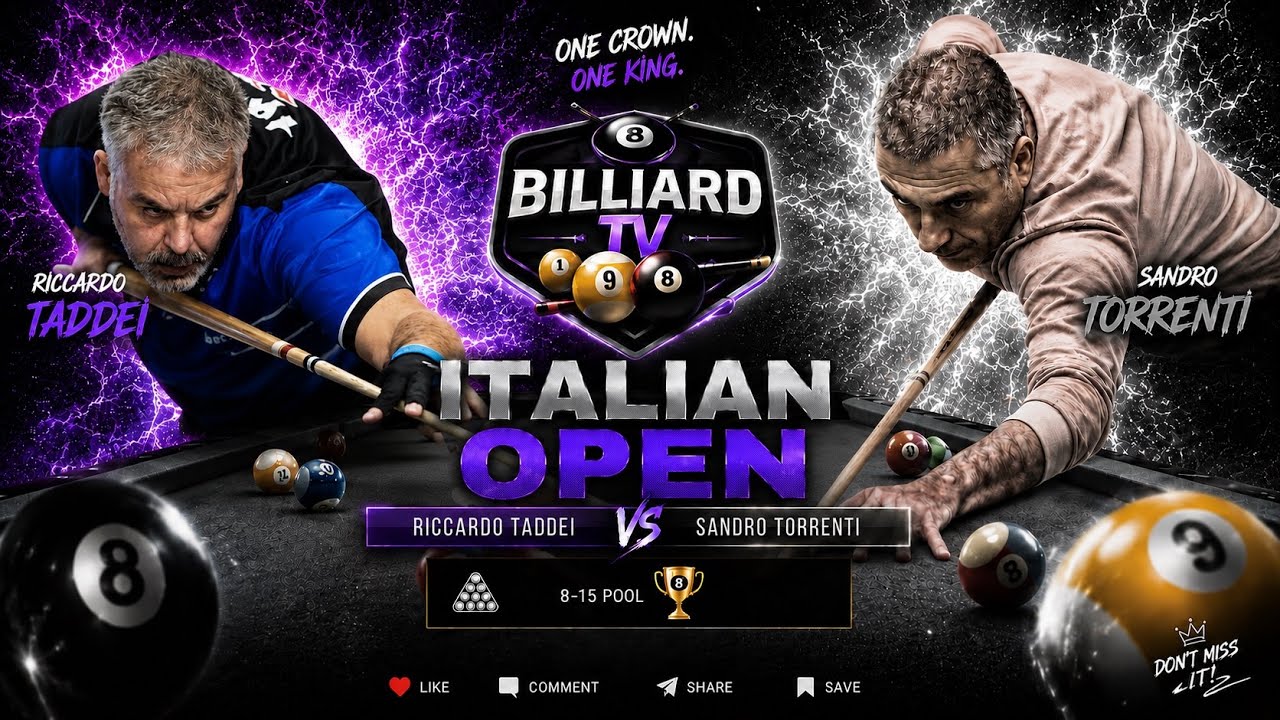 TORRENTI ALESSANDRO VS TADDEI RICCARDO Italian OPEN 24 BILLIARD TV