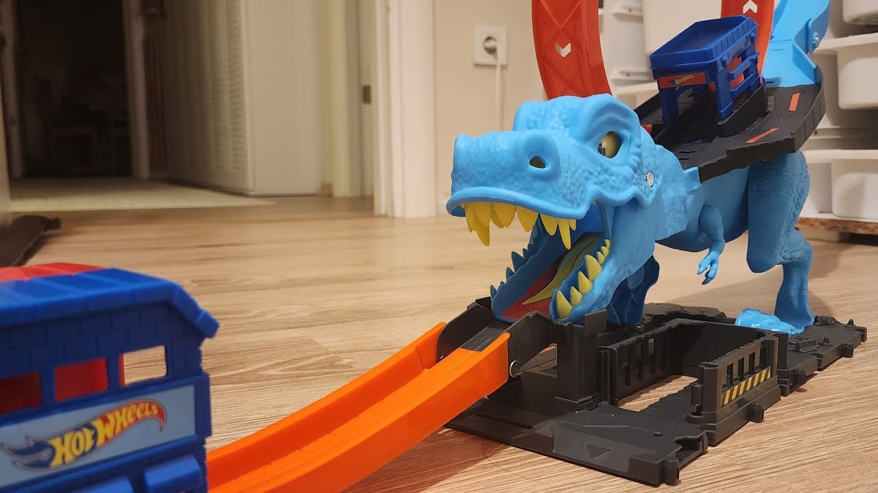 HOT WHEELS CITY T-REX OYUNCAK ARABALI PARKUR SETİ...CİHANGİR İLE EĞLENCELİ KURULUM