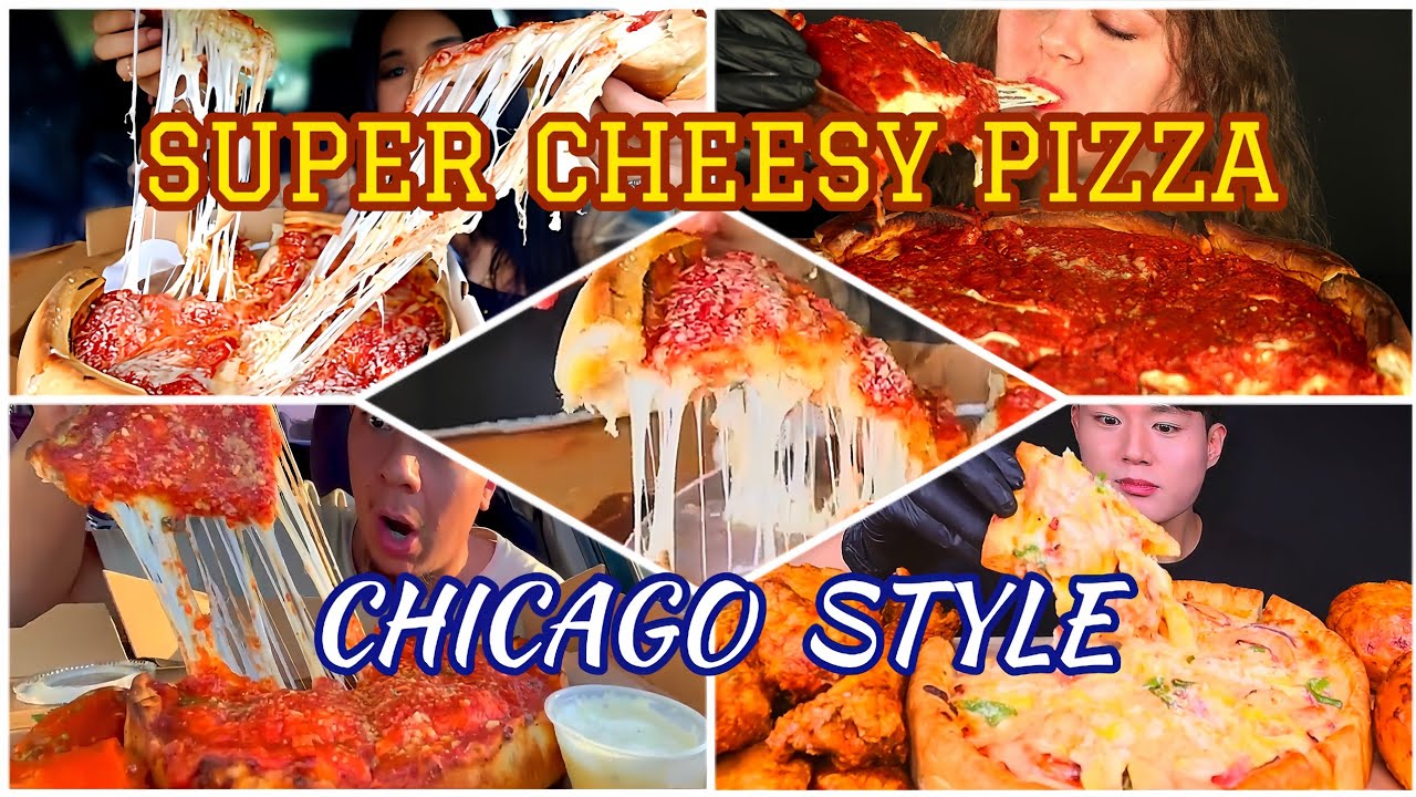 SUPER CHEESY CHICAGO STYLE DEEP DISH PIZZA|EXTRA MOZARELLA|BEST ASMR COMPILATION