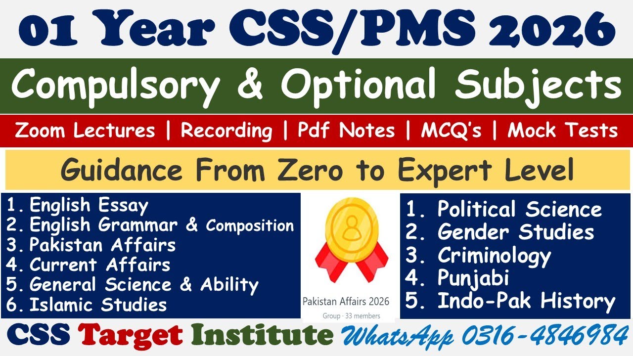 CSS 2026 One Year Complete Preparation Plan | FPSC