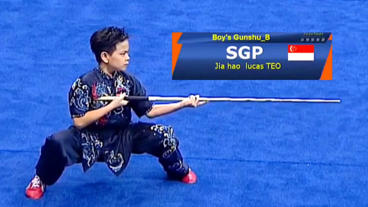 Jia Hao Lucas Teo 🇸🇬🥇8.83 score (Gunshu B) 11th Junior Asian Wushu Championship 2023 China