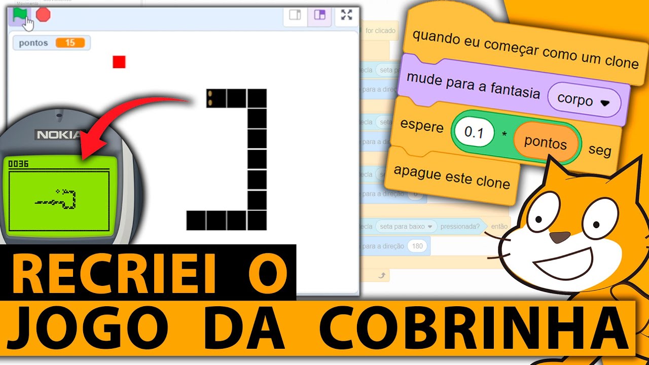 recriando o jogo da cobrinha no Scratch em 1 único vídeo