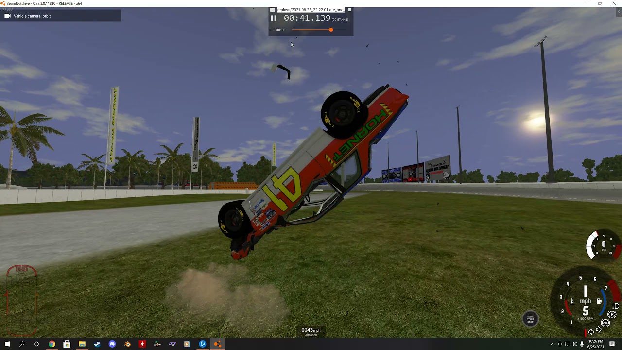 BeamNG drive: Blowover Crash Using the Replay Editor and Node Grabber
