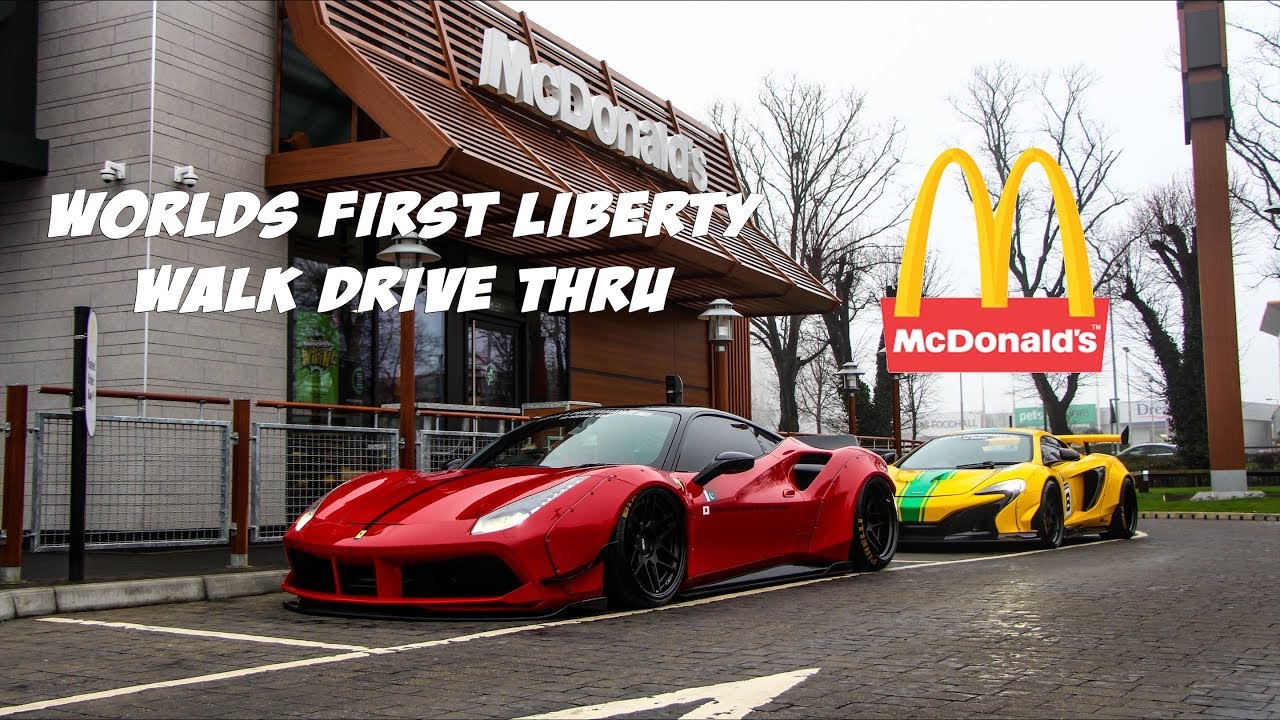 McDonalds drive thru with Liberty walk Ferrari and McLaren! *WORLDS FIRST*