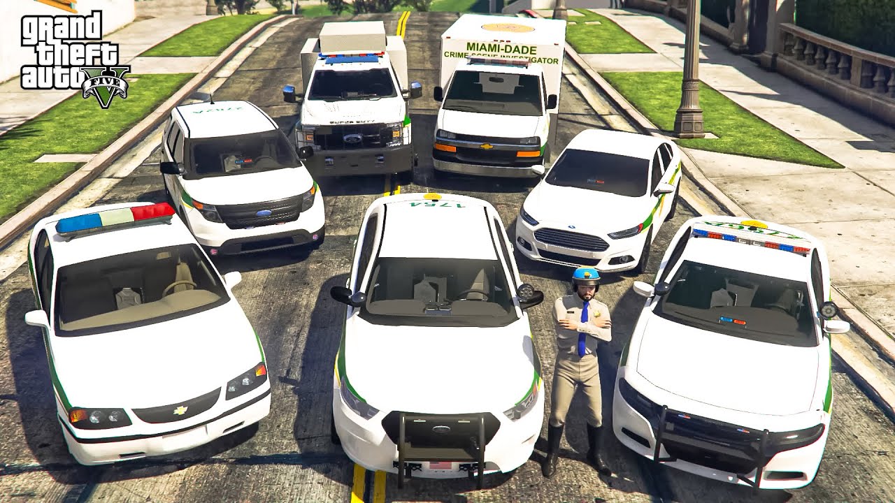 GTA V - Michael Stealing GTA 6 Based Miami Dade Police Cars in GTA V! | (GTA V roleplay)