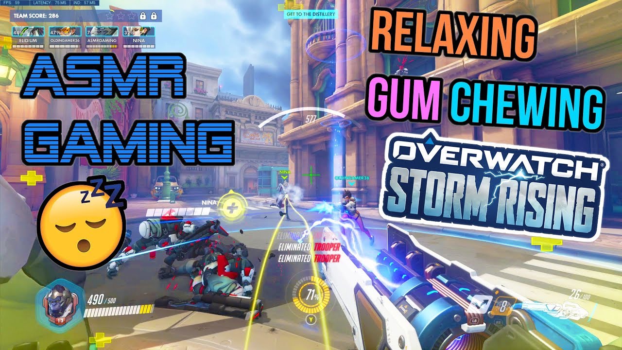 ASMR Gaming 😴 Overwatch Relaxing Archives Event Gum Chewing 🎮🎧 Controller Sounds + Whispering 💤