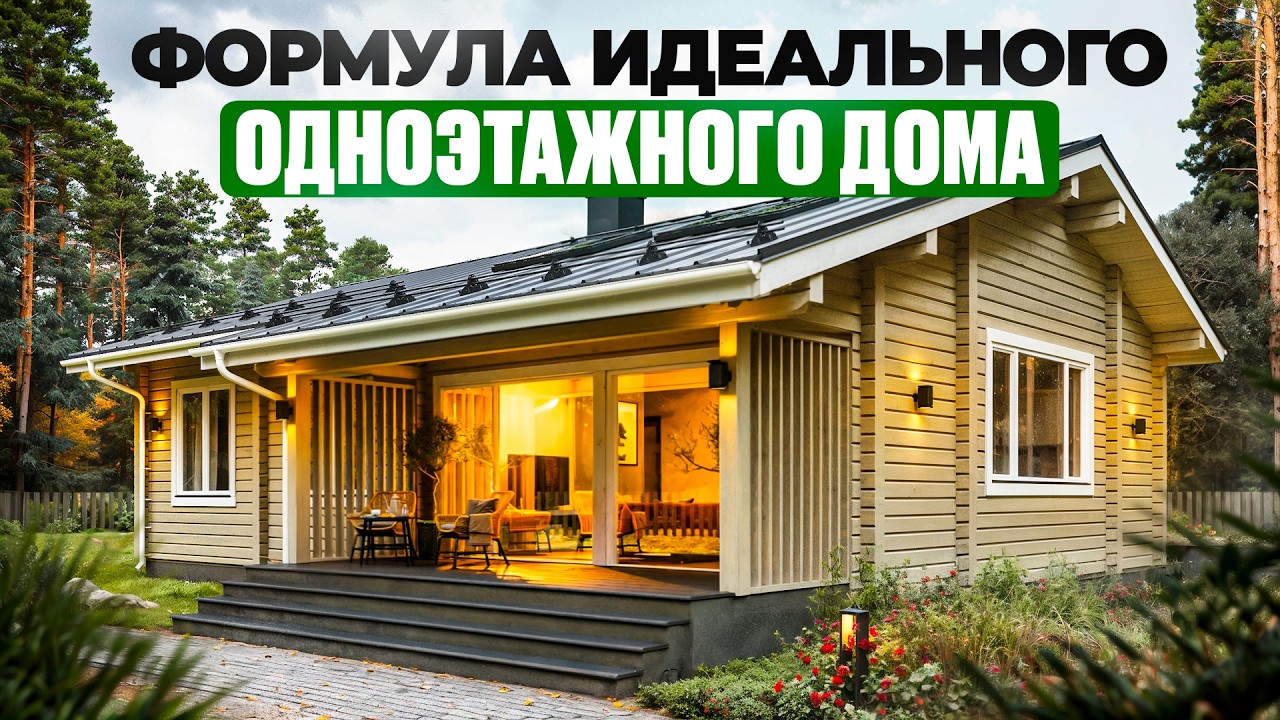 Стильный одноэтажный дом 146 м2. 80 дней стройки за 10 минут