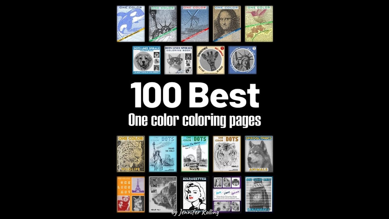 Flip Through 100 Best One Color Coloring Pages Coloring Book