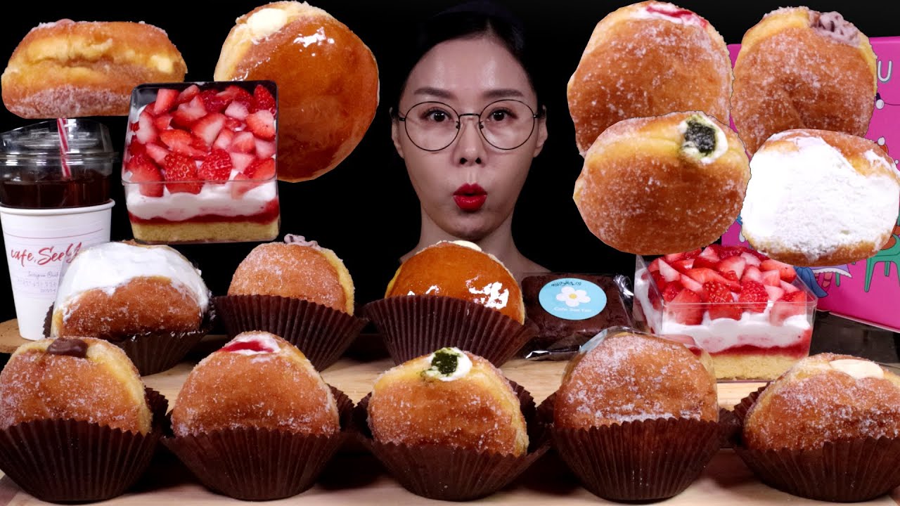 SUB)MUKBANG 크림도넛디저트카페 "카페씨유"Cream Donut Dessert Cafe "Cafe C U"クリームドーナツデザートカフェ「カフェシーユ」