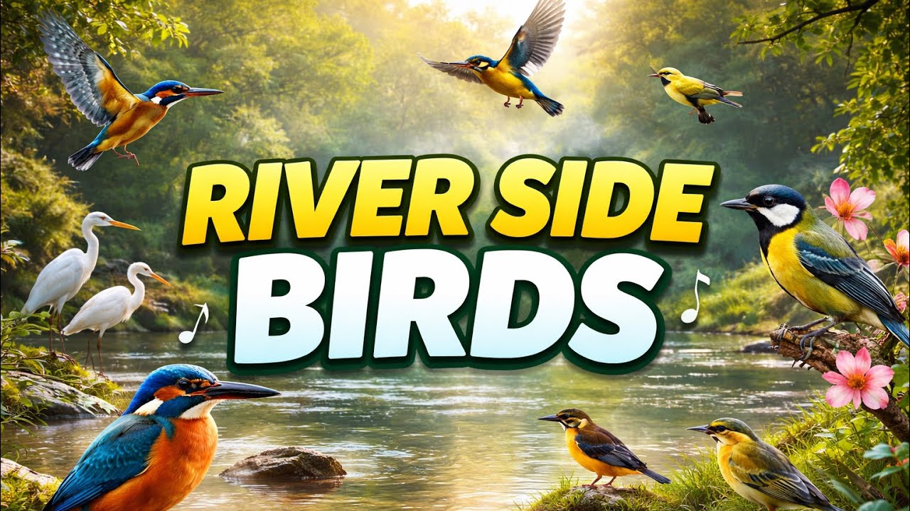 🦅Beautiful Nature & Bird Sound | Bird Watching by the River | Calm & Relaxing Nature Video🦚🦃🦢🦩🦤🪺🐦‍⬛