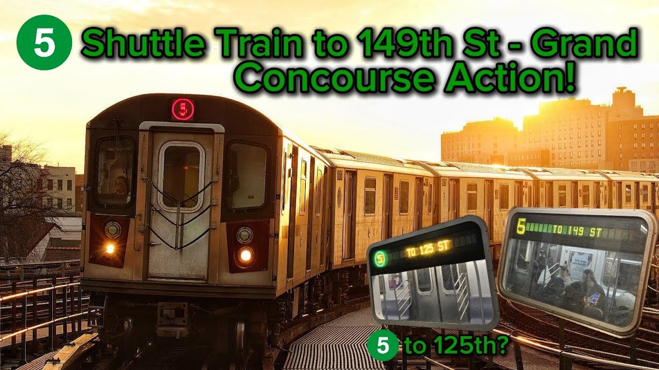 5 Shuttle Train to 149th St - Grand Concourse Action! 