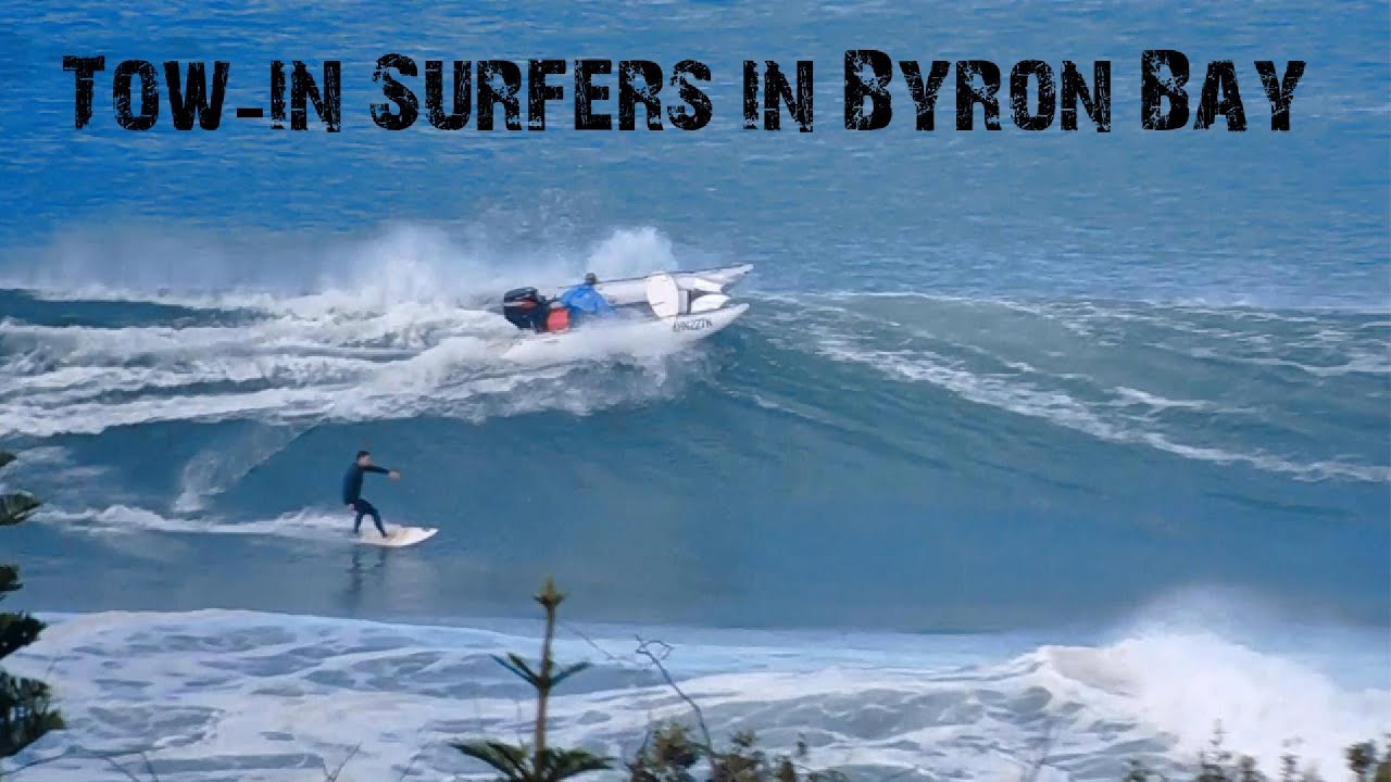 Tallows Beach tow-in surfers rip in Byron Bay!
