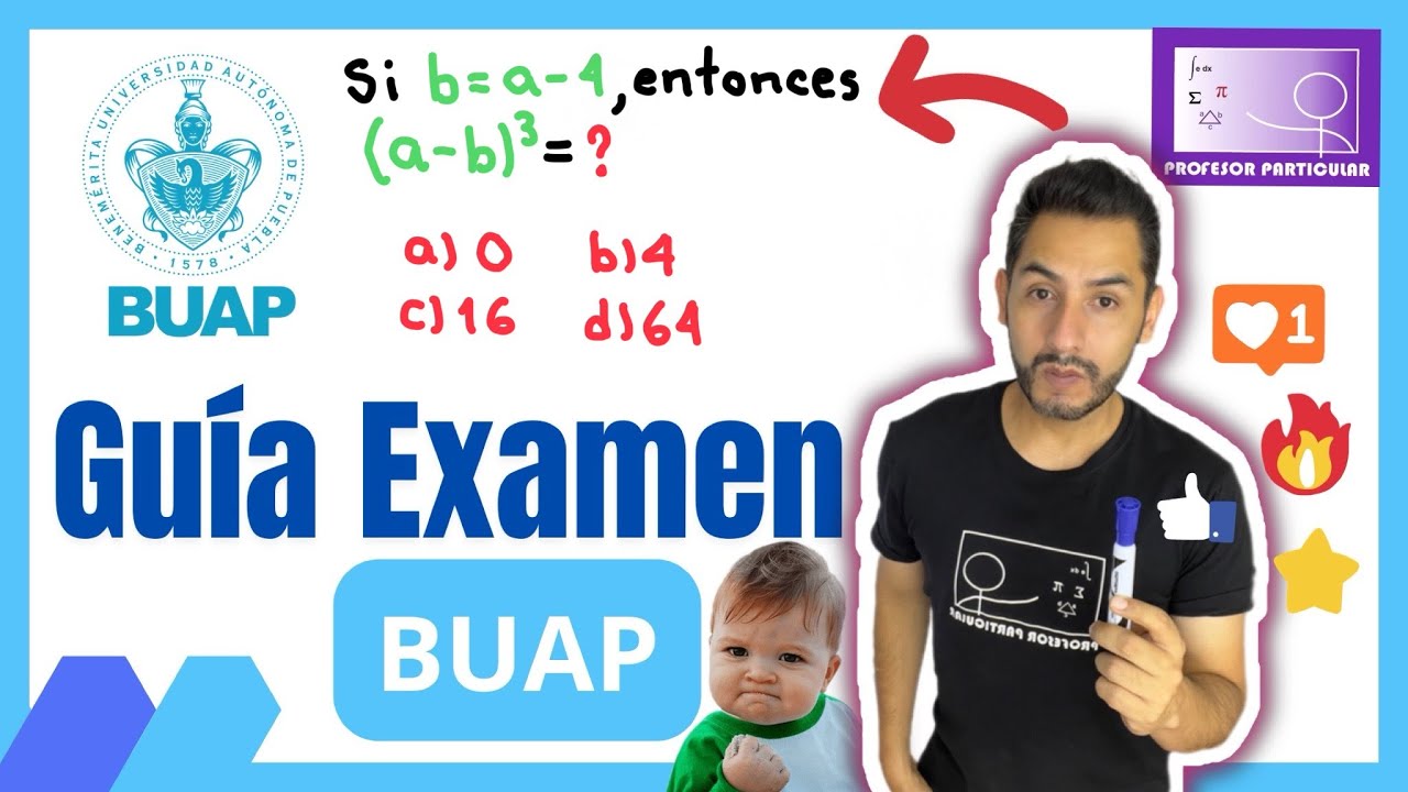 ✅Guía Ejercicios EXAMEN BUAP [𝙍𝙚𝙨𝙪𝙚𝙡𝙫𝙚 𝙚𝙣 1 𝙢𝙞𝙣𝙪𝙩𝙤😎​🫵​💯​]